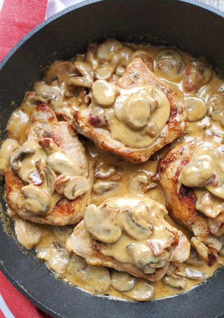 Bacon Mushroom Pork Chops!