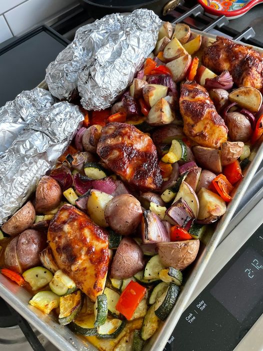 Sheet Pan Barbecue Chicken Dinner