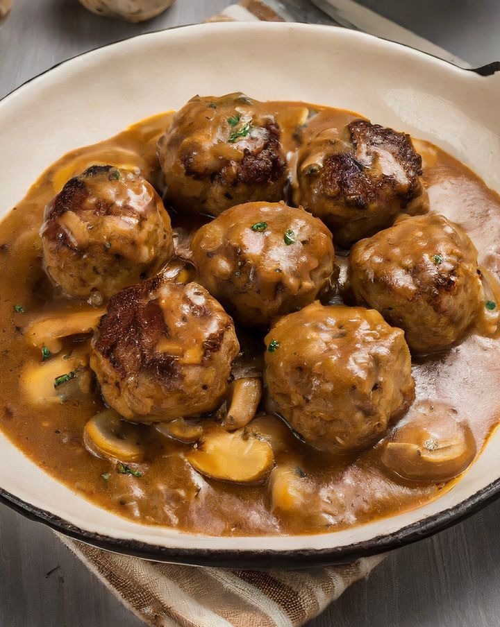 Slow Cooker Salisbury Steak Meatballs