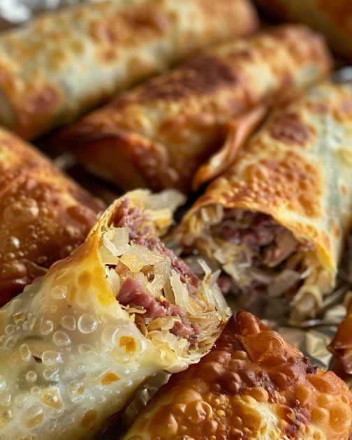 BAKED REUBEN EGG ROLLS RECIPE