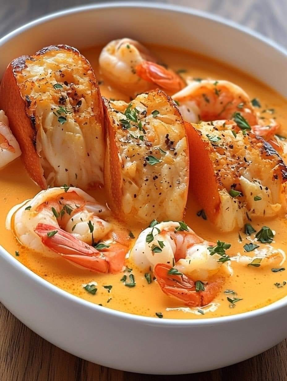 Seafood Bisque with Crab Shrimp and Lobster