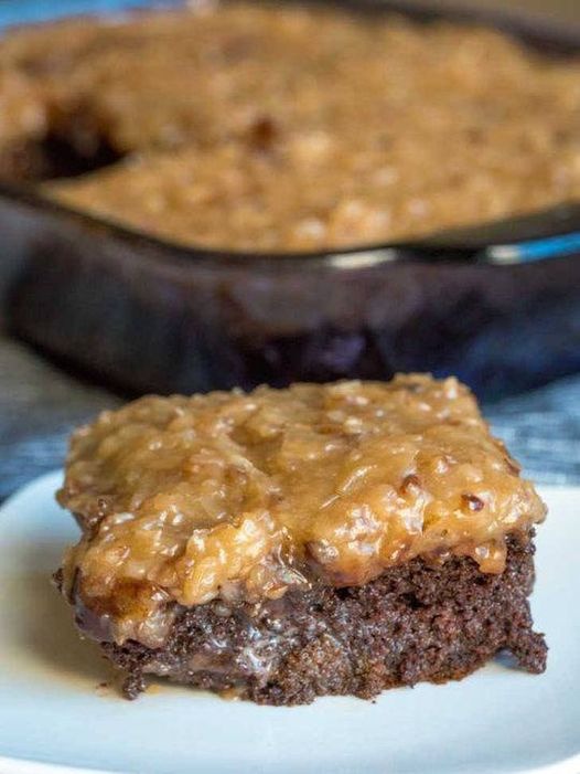 German Chocolate Poke Cake