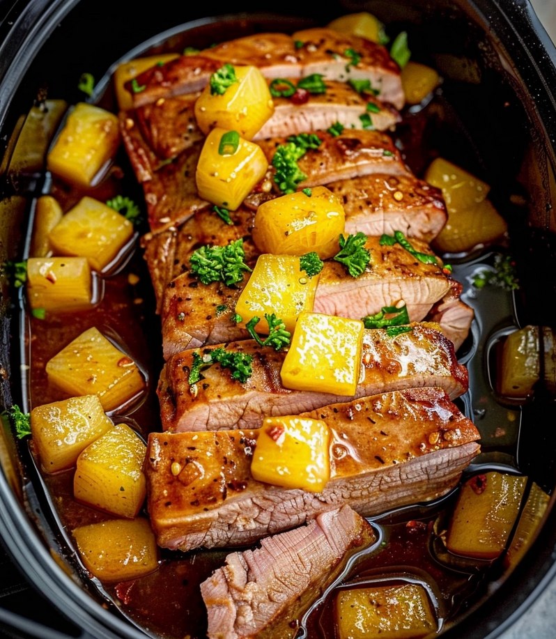 Slow Cooker Pineapple Pork