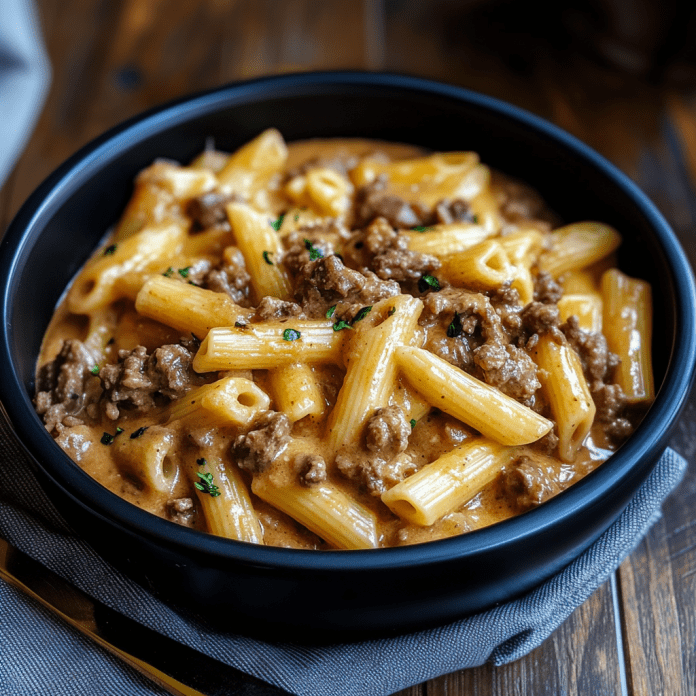 Creamy Slow Cooker Beef Pasta