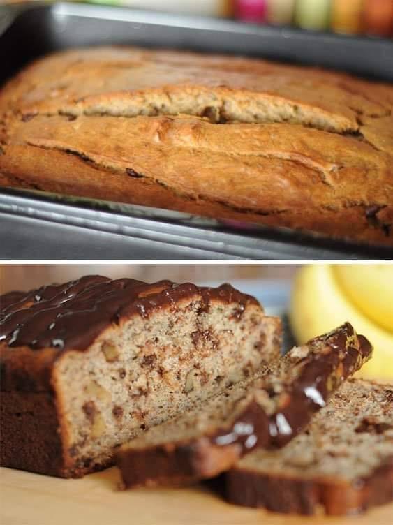 Banana, nut and chocolate chip cake