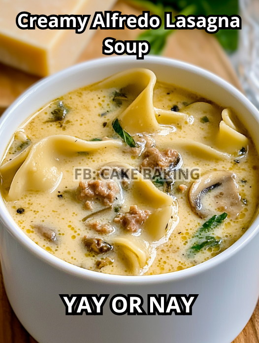 Creamy Alfredo Lasagna Soup