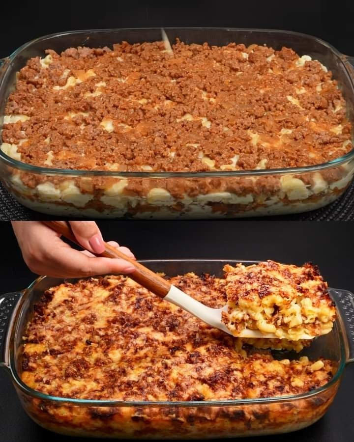 Pasta Casserole with Meat Sauce and Cheesy Béchamel